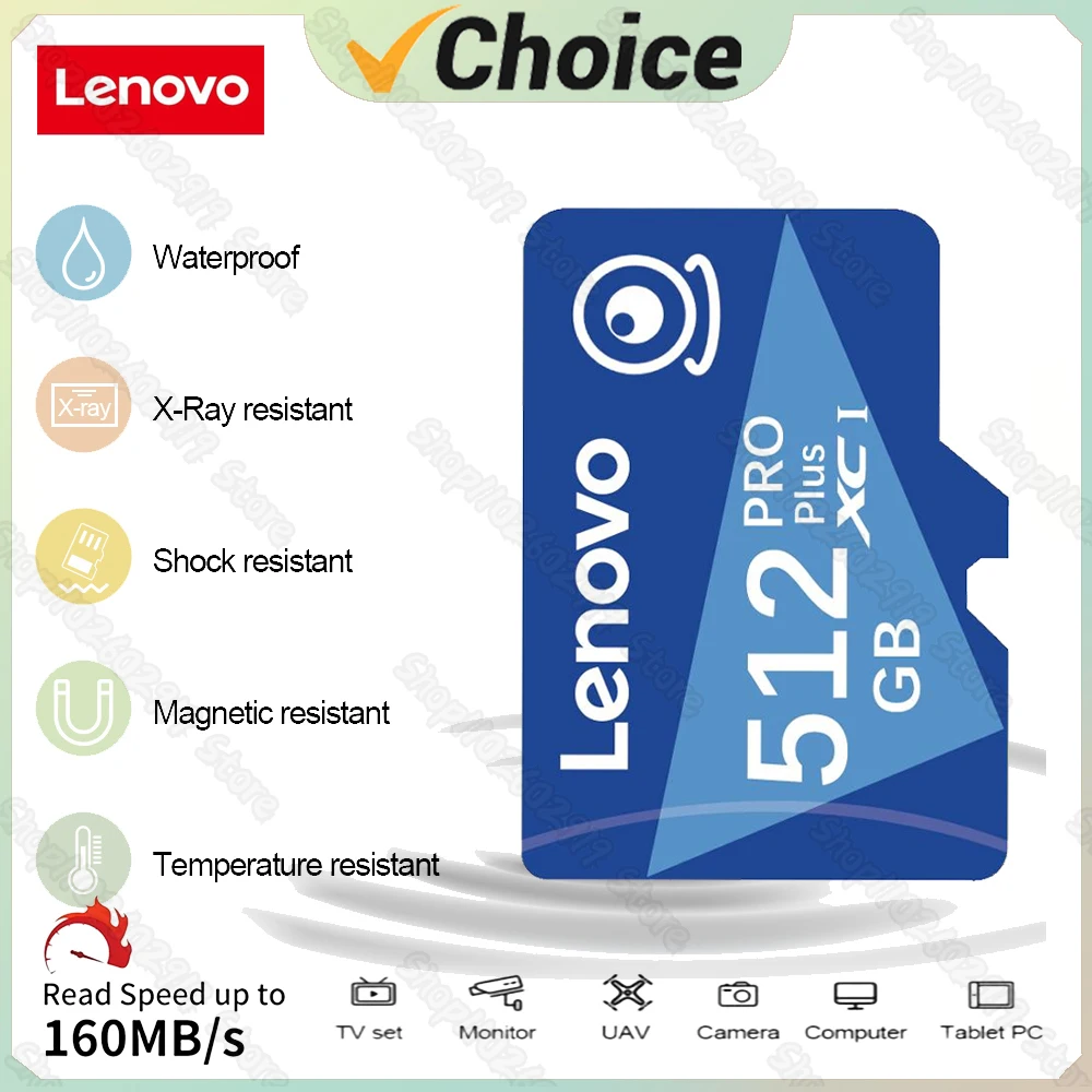 Schede Di Memoria Ad Alta Velocità Lenovo 128Gb Micro Tf Sd Card Tf Memory Flash Card Mini Sd Card 512Gb Per Telefono Computer Fotocamera Drone