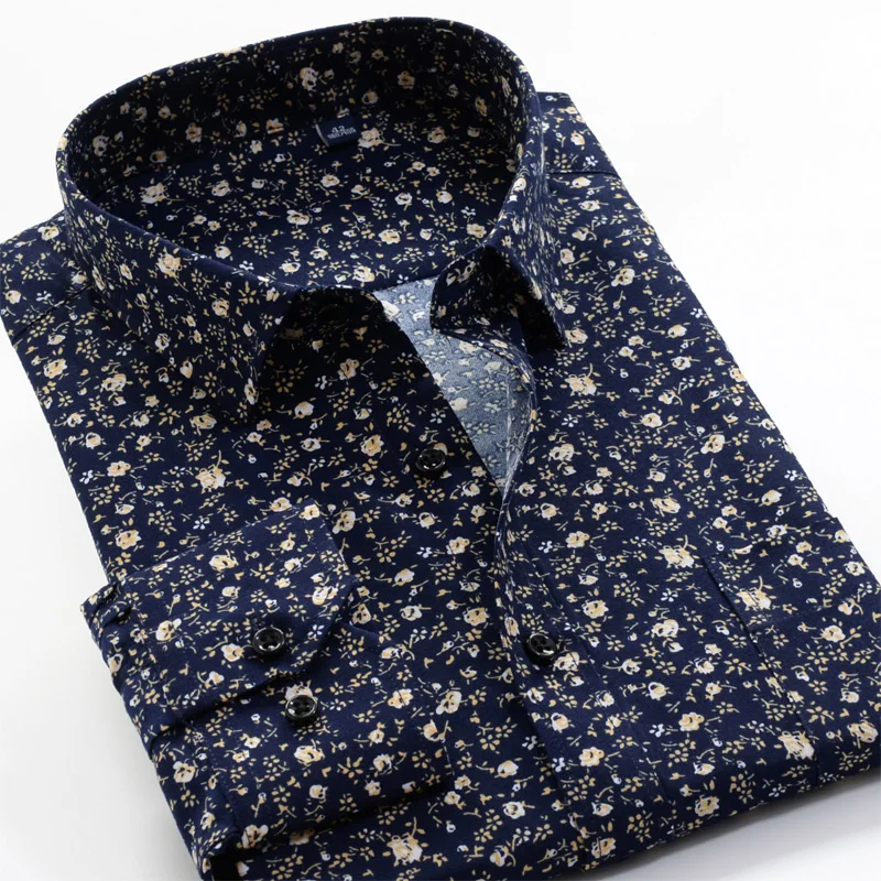 Men's Floral Print Shirt Spring Casual Loose Long-sleeved Shirt 5XL 6XL 7XL 8XL 9XL 10XL cotton shirt,long sleeve shirt,men casual shirt