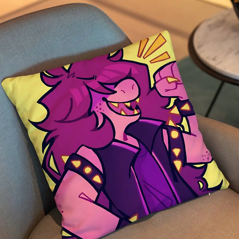 Noelle Holiday Deltarune Susie 베개 케이스 사무실 쿠션 소파 자동차 침실 장식 쿠션 커버에 적합