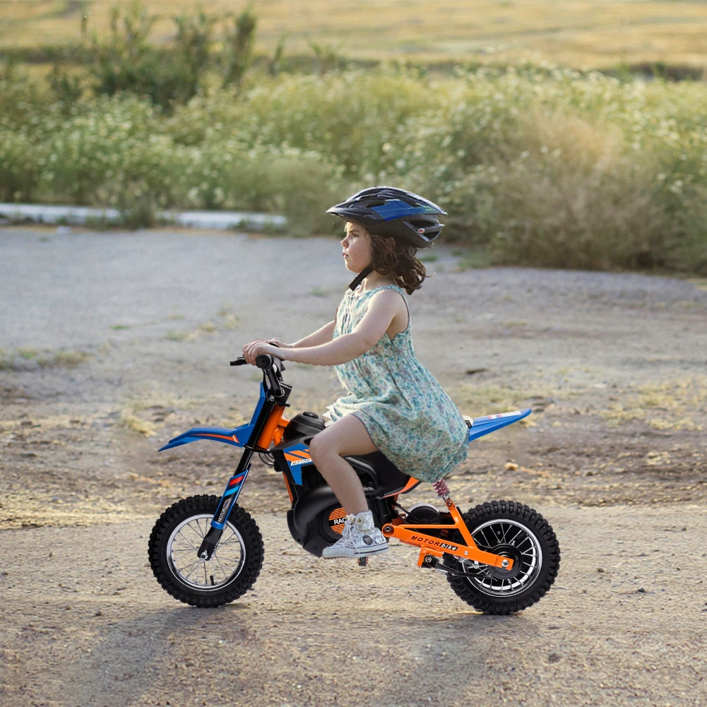 24V 7ah Kids Ride on Motorcycle,13.6MPH Fast Speed Electric Battery-Powered Off-Road Motocross with 250W Strong Motor 6