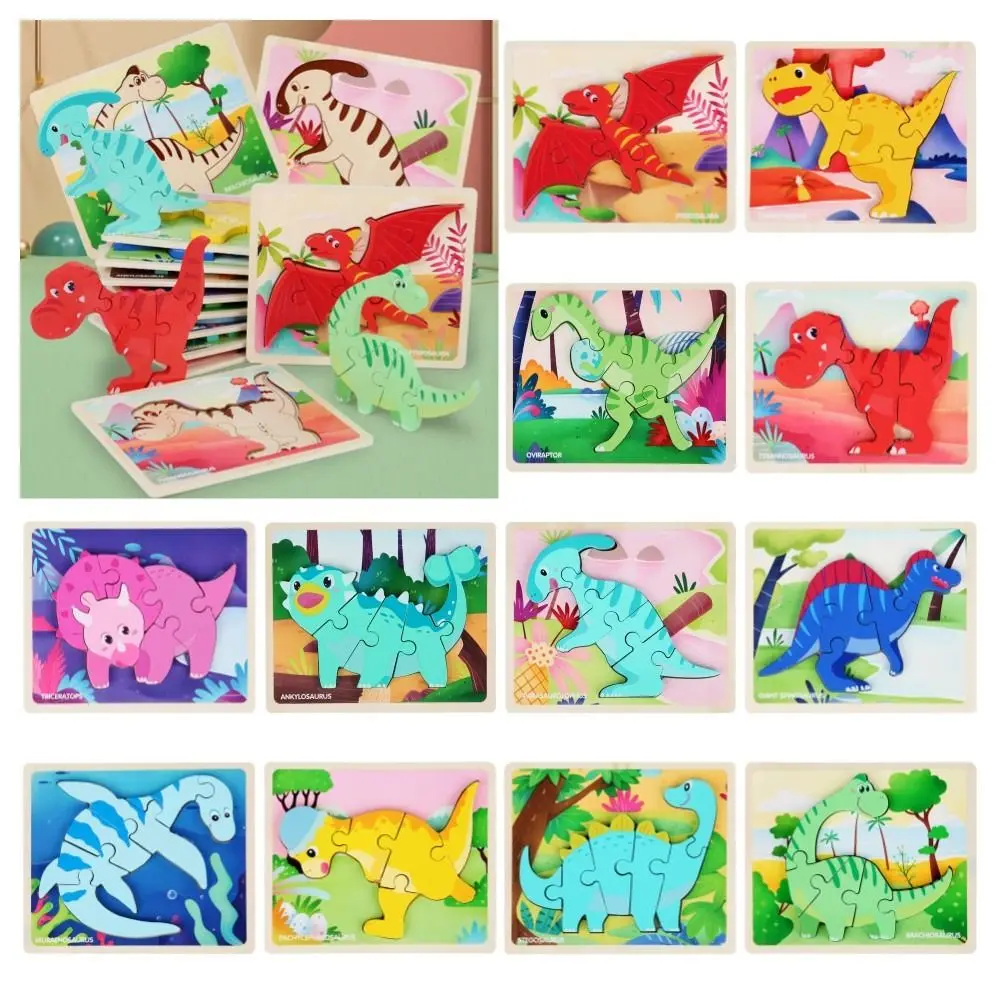 

Animal Dinosaur 3D Jigsaw Creative Cartoon Colorful Learning Cognition Intelligence Game Puzzle Parent-child Toy