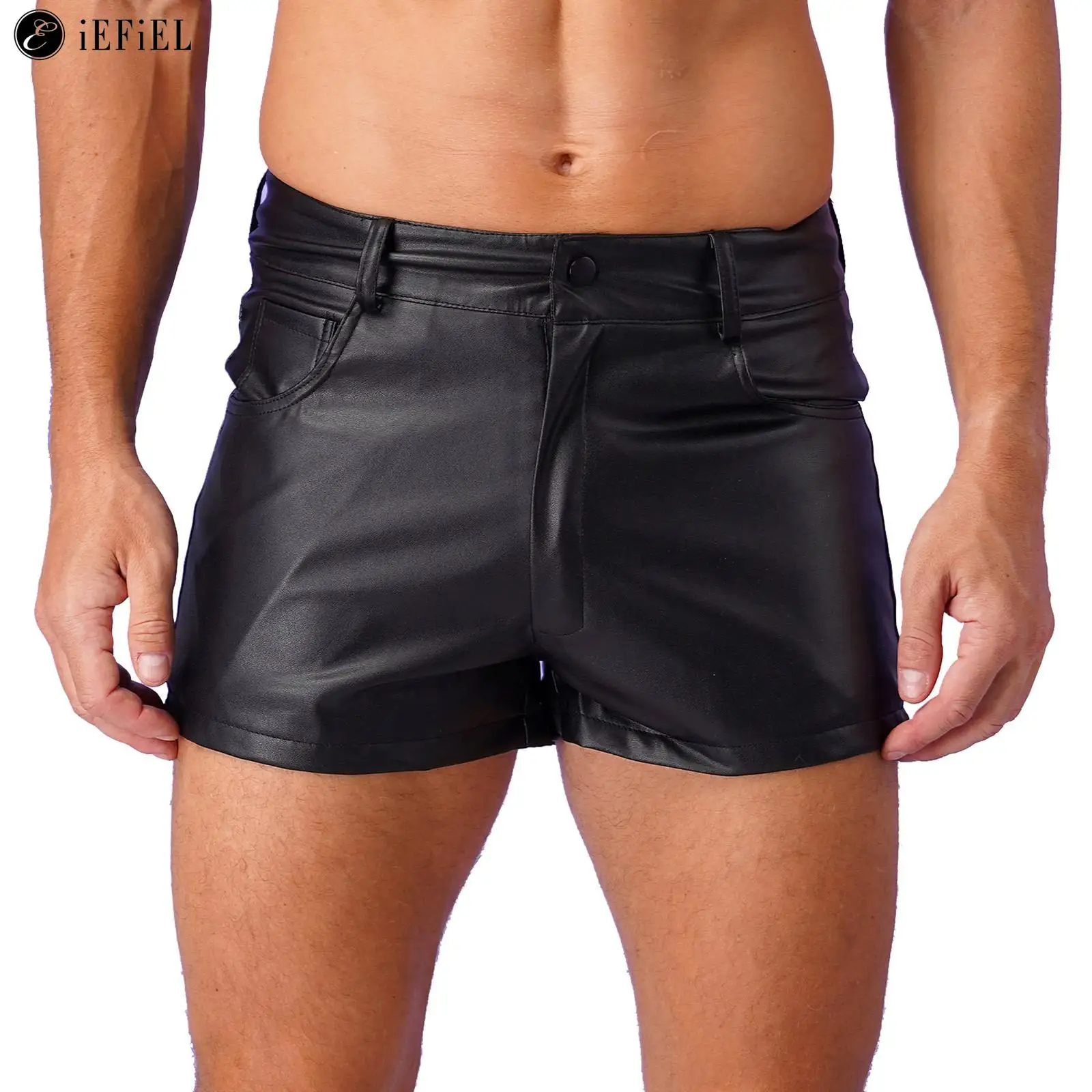 

Men's PU Leather Shorts with Pockets Fully Lining Shorts Casual Bottoms Streetwear Loungewear Festivals Pole Dance Clubwear
