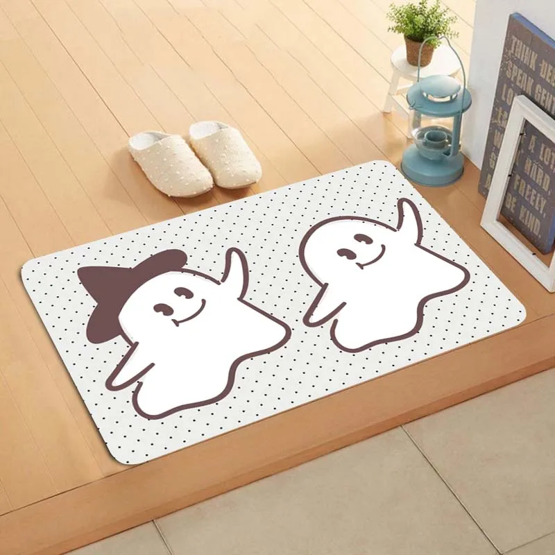 Halloween Cartoon Ghost Theme Tappetino Rettangolare In Tessuto Tappeto Soggiorno Camera Da Letto Ingresso Universale Morbido