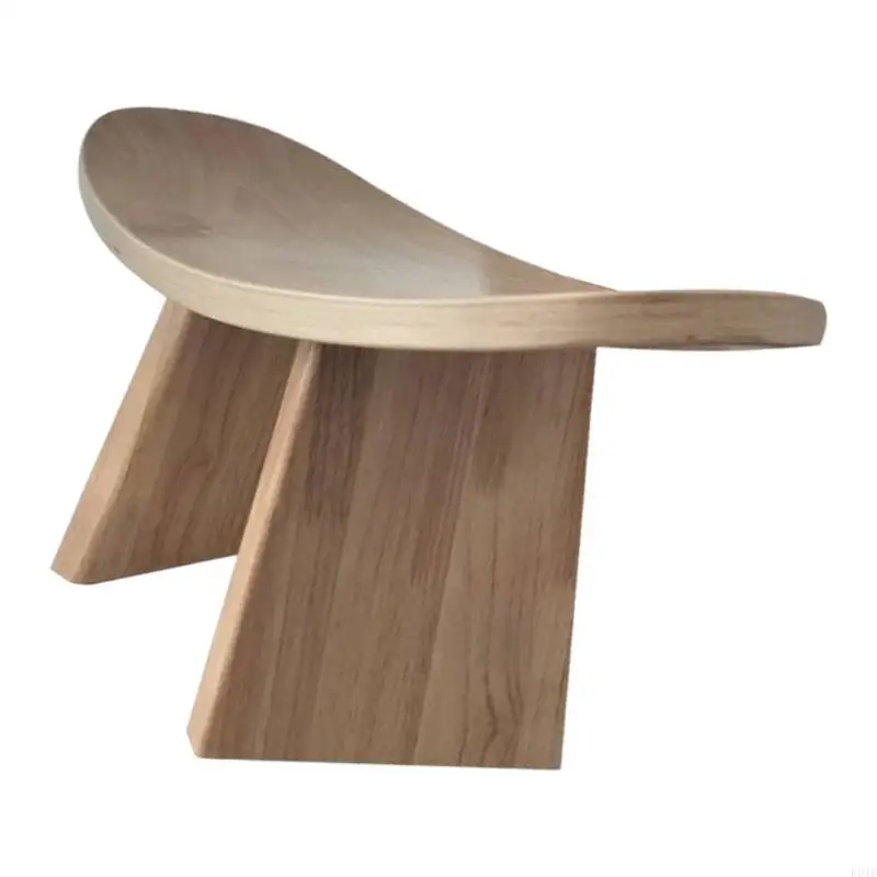 Ergonomischer Reflexionshocker, handgefertigt aus massivem Holz für Yoga und Praxis mit natürlichem Finish und bequemen Geschenk – Detail 2