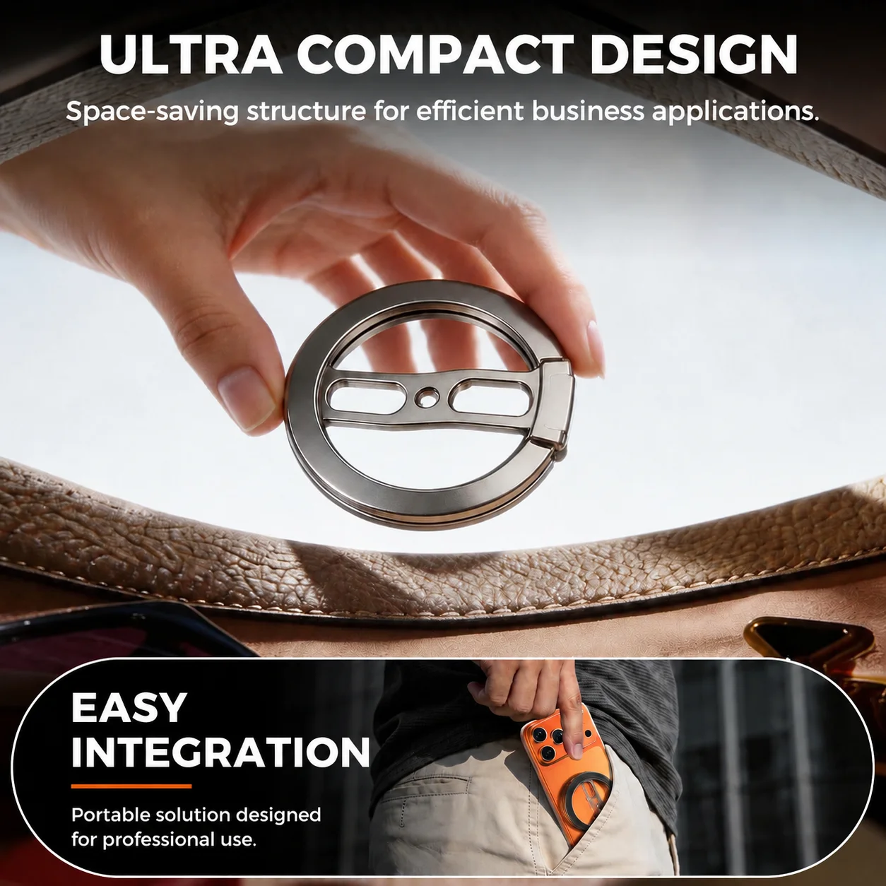 Magnetic 360° Rotating Phone Ring Holder and Desktop Stand