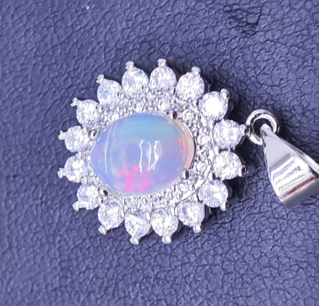 OVAL Natural Opal Pendant Necklace Fine Jewelry Handmade Stones Wholesale Healing Energy Gift Lucky Jewelry