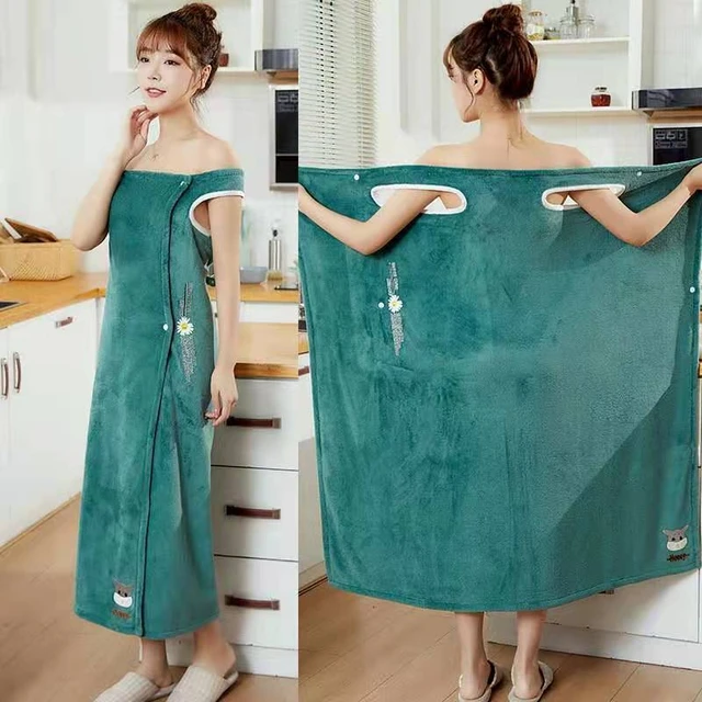 Microfiber Wearable Bathrobe Woman Shower Female Soft Bath Towel for Adults  for Home Textiles Bath and Sauna Towels Bathroom - AliExpress