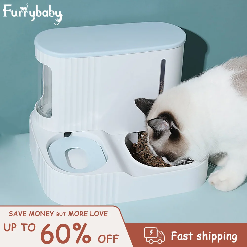 

3L Pet Cat Food Bowl Dog Automatic Feeder With Dry Food Storage Cat Drinking Water Bowl High Quality Safety Material Supplies
