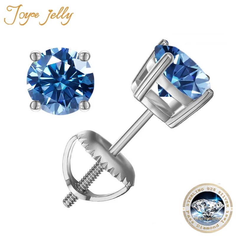JoyceJelly 1 carat D Color Moissanite Diamond Earrings