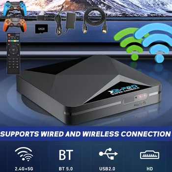 Console di Gioco con Oltre 65000 Giochi e 2 Gamepad, Super Console con 60+ Emulatori di Gioco, BT 4.3 2.4G/5G per Android 9.0 / CoreE / Emuelec 4.3