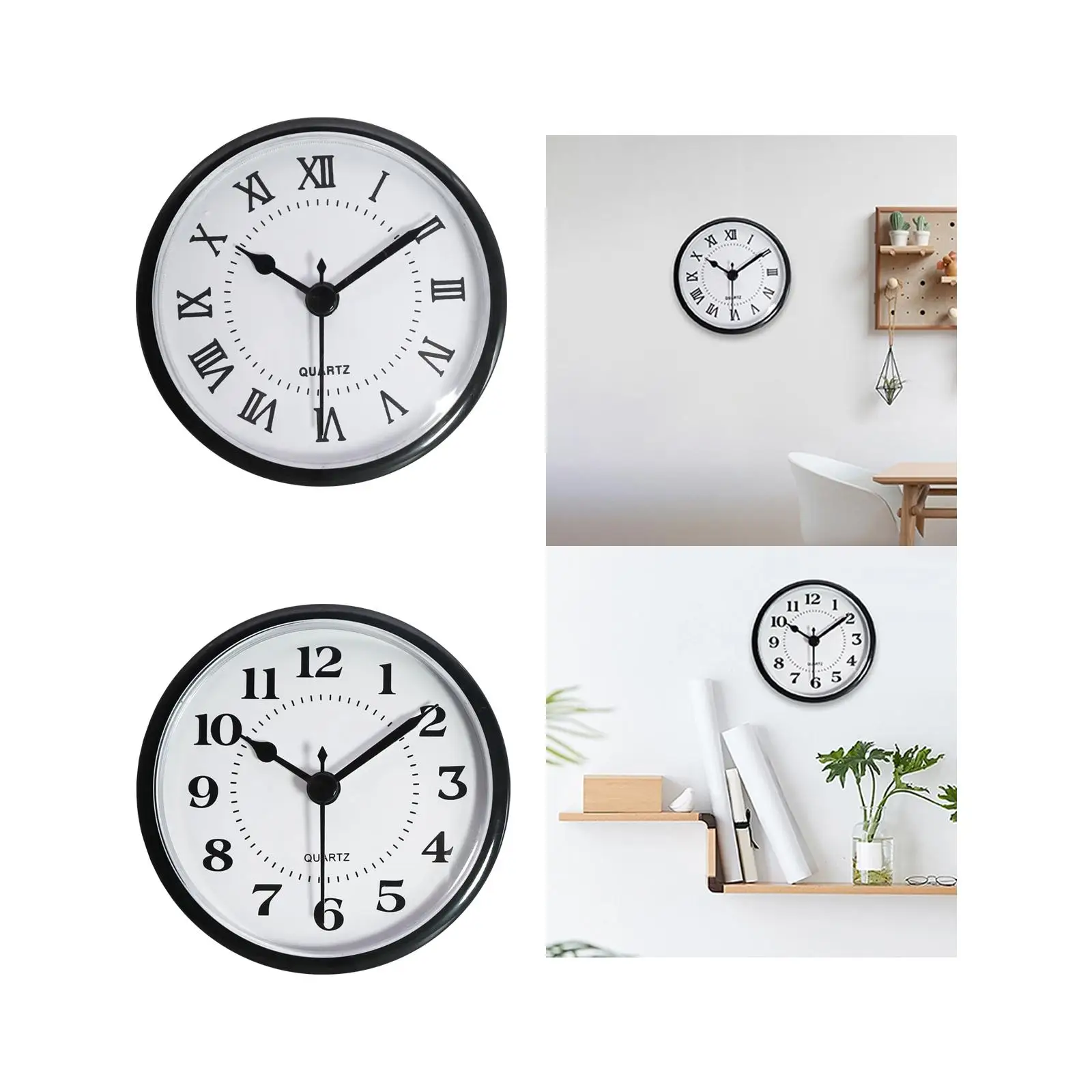 Hanging Clock Insert Battery Operated Simple Decor for School Farmhouse Home