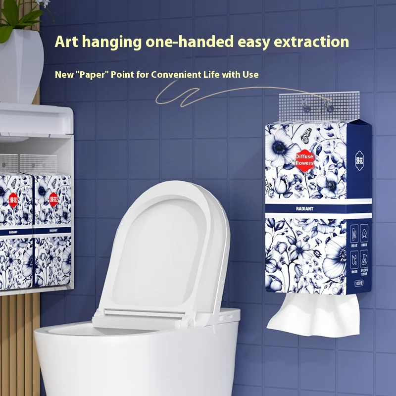 8 Hanging Facial Tissue Household Thickened and Enlarged 1000 Sheets Drawing Paper Soft Napkin Affordable Load Toilet Paper