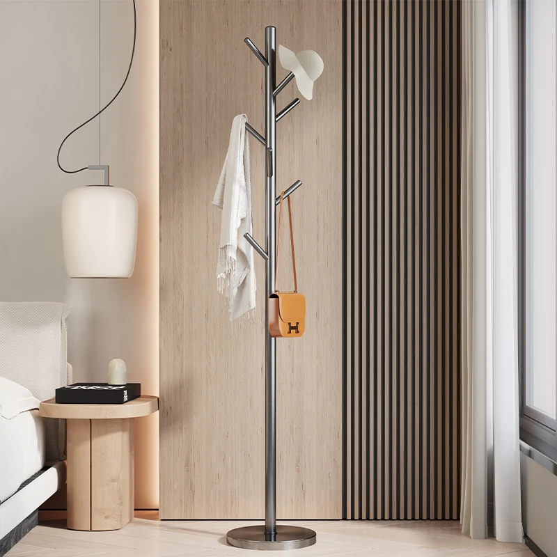 

Stainless steel hangers for floor-to-ceiling bedrooms, household coat racks, indoor simple hangers, office vertical shelves