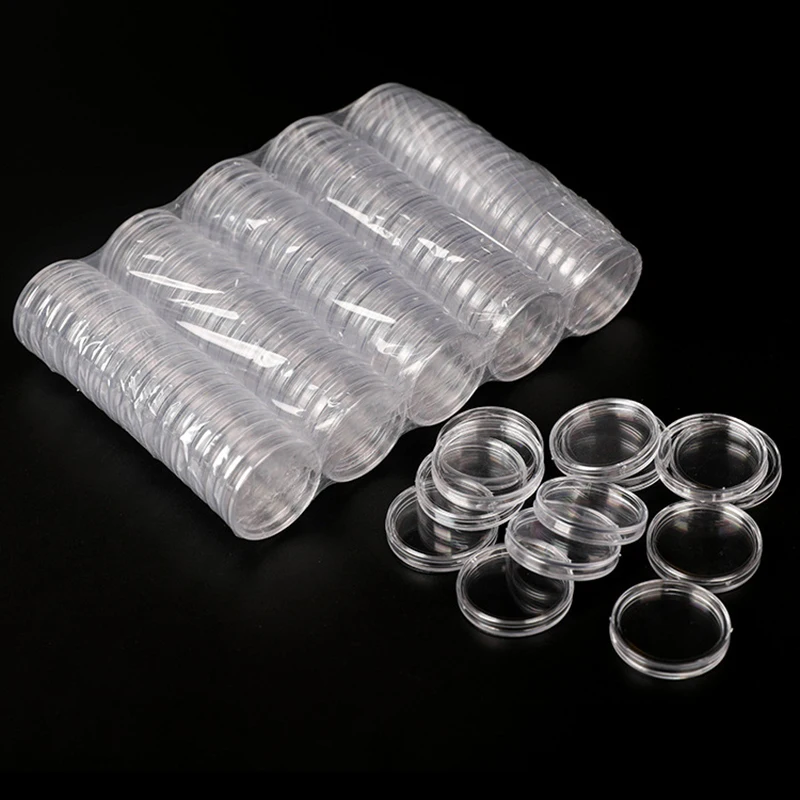 

Coin Protection Box Coin Collecting Box Transparent Acrylic Small Circular Box For Coins Storage Capsules Plastic Coin Holder