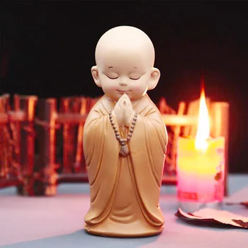 Mini Little Monk Statue Resin Monk Figurine 4