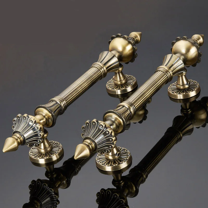 1pcs European Retro Push Door Handles Antique Wooden Door Handle and