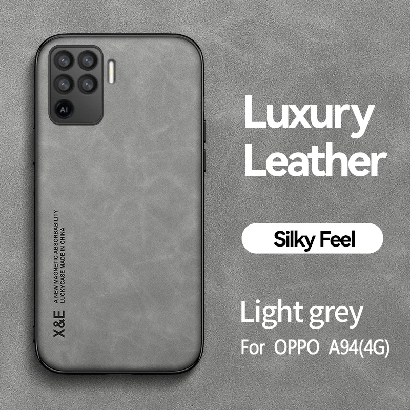 Luxury Leather Magnetic Holder Phone Case with Metal Plate - Elegant Back Cover Protection