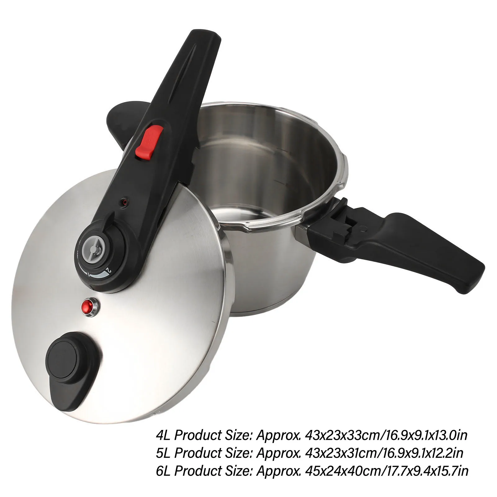 Pressure Cooker Efficient and Quick Cooking 304 Stainless Steel Multi Cooker 2 Adjustable Pressure Level Safety Valve for Home