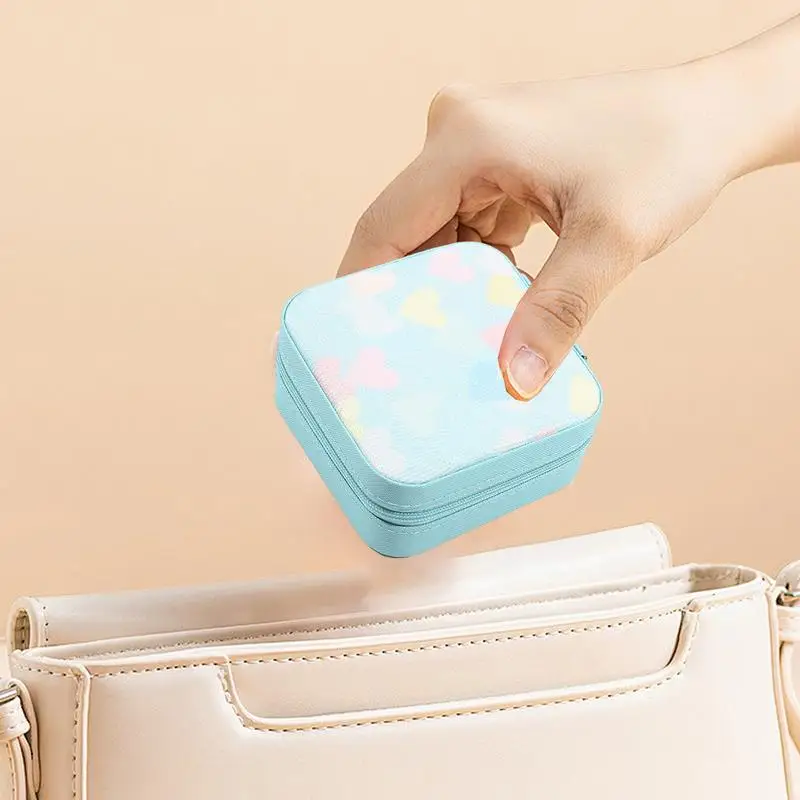 Portable Mini Jewelry Storage Box for Rings, Pendants, Earrings, Necklaces, Organizer for Birthday Festive Christmas Gifts 2