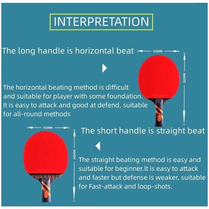 Professional Table Tennis Racket Set - Walnut Finish with Inner Carbon Layers (2 Paddles)