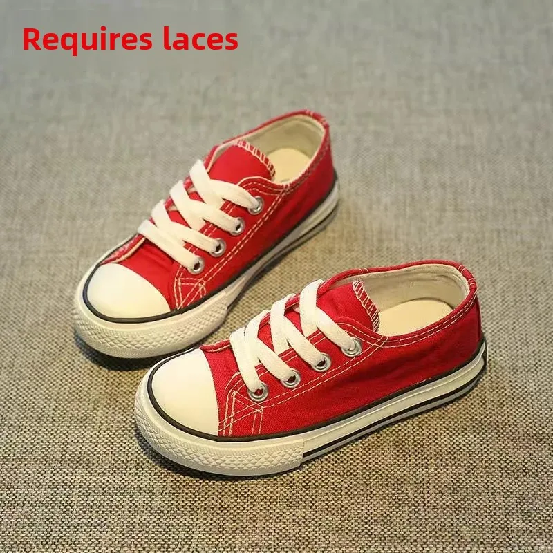thumbnail image 1 of Zapatos Canva para niños, zapatos informales de moda con parte inferior plana para otoño, estilo coreano, versátiles, de pizarra blanca, para niños y niñas, 1 of 4