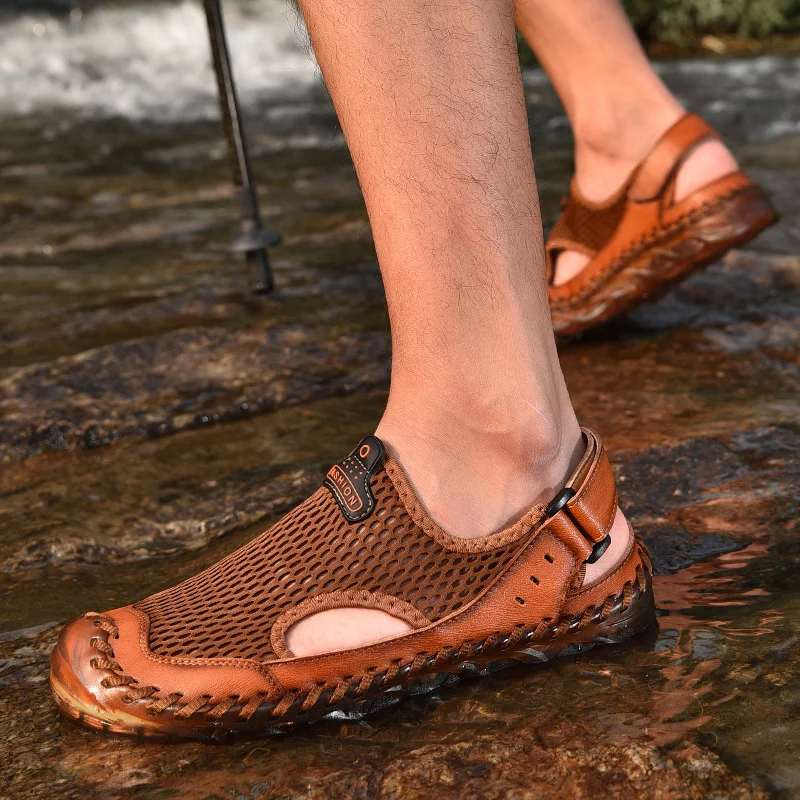 Herren-Wandersandalen, bequem, lässig, atmungsaktiv, rutschfest, Sport-Sandale, Outdoor-Sport, Sommersport, Outdoor-Sandalen_voghion.com