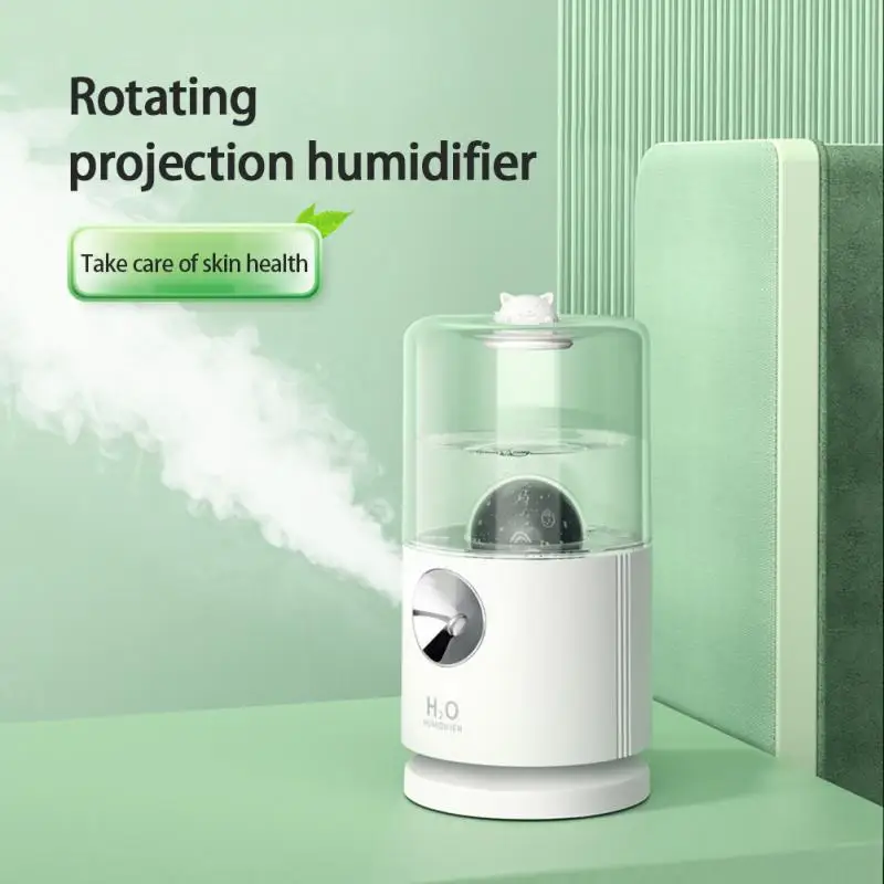 

New Smart Rotating Projection Humidifier Household Small Desktop Colorful Night Light Spray Water Meter Humidification Purifier