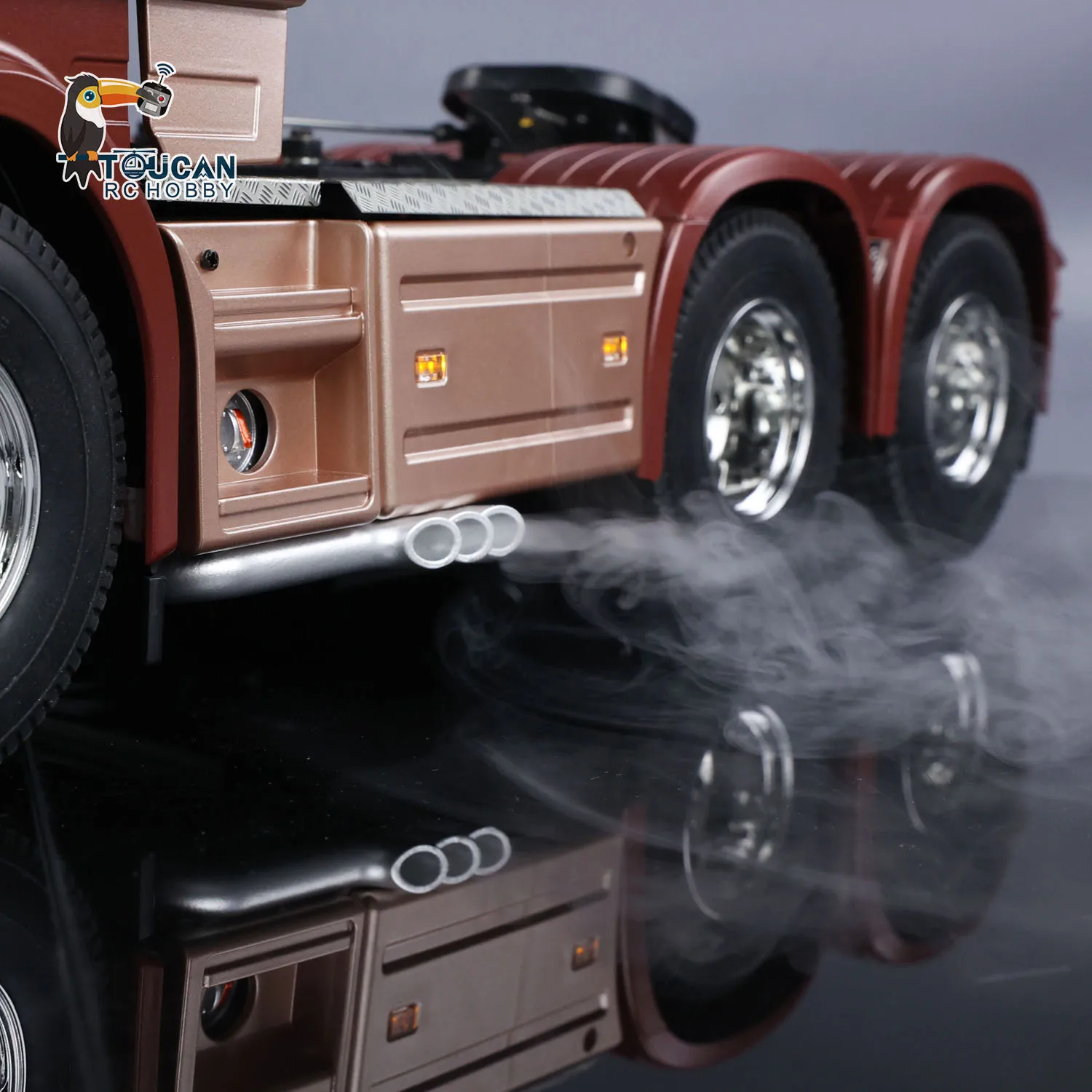 R620 1/14 3 Axles RC Tractor Truck 6*4 DIY Remote Control Lorry Car RTR Radio ESC Sound Light System Smoke Unit Painted Toy Gift 6