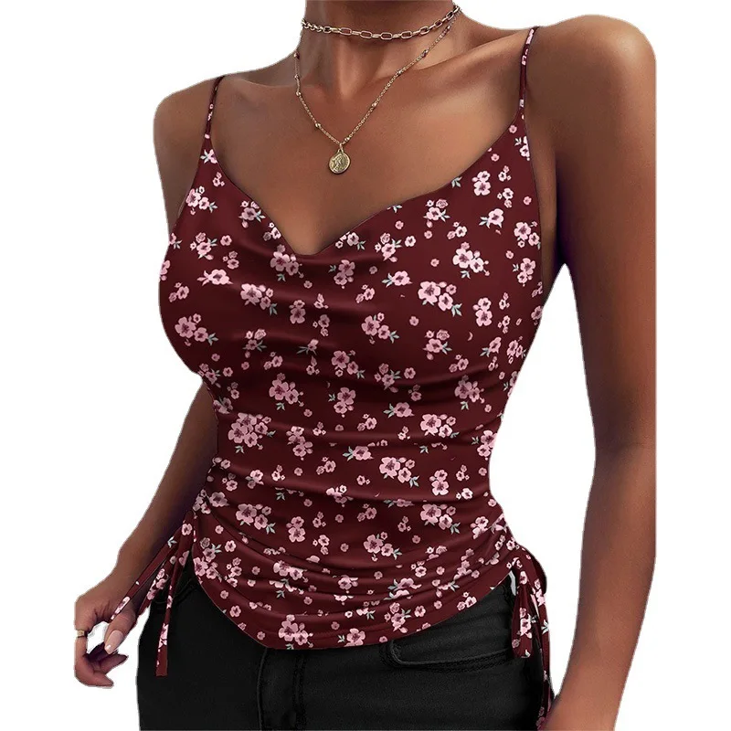 2022 Women Tank Tops Sexy Deep V-Neck Sleeveless Casual Female Camisole Streetwear Summer Leopard Print Ladies Sling Top Vest ladies bra