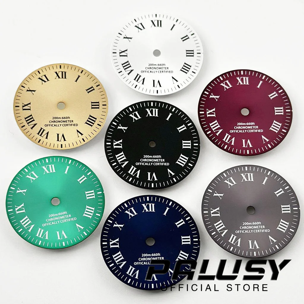 Quadrante e set di lancette per orologio stile pilota da 29 mm Nero Blu Verde Quadrante bianco C3 Verde luminoso F NH35 NH36 2813 Orologio con movimento ETA PT  1511