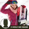Ski Mask for Men Three Hole Wool Hat Balaclava Warm Full Face Cover 3-hole White Beanie Knit Knitting Miss 2