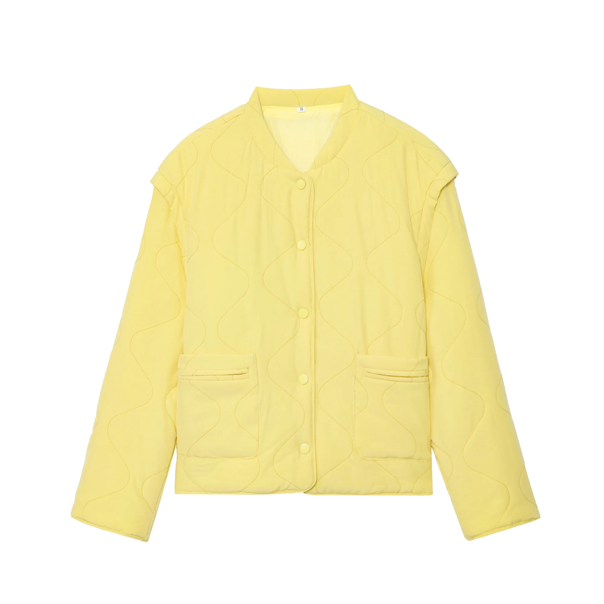 WomenThin Parkas Women's New Autumn Winter O-Neck Single Breasted Coat Jacket Female Leisure Loose Stitching Short Tops