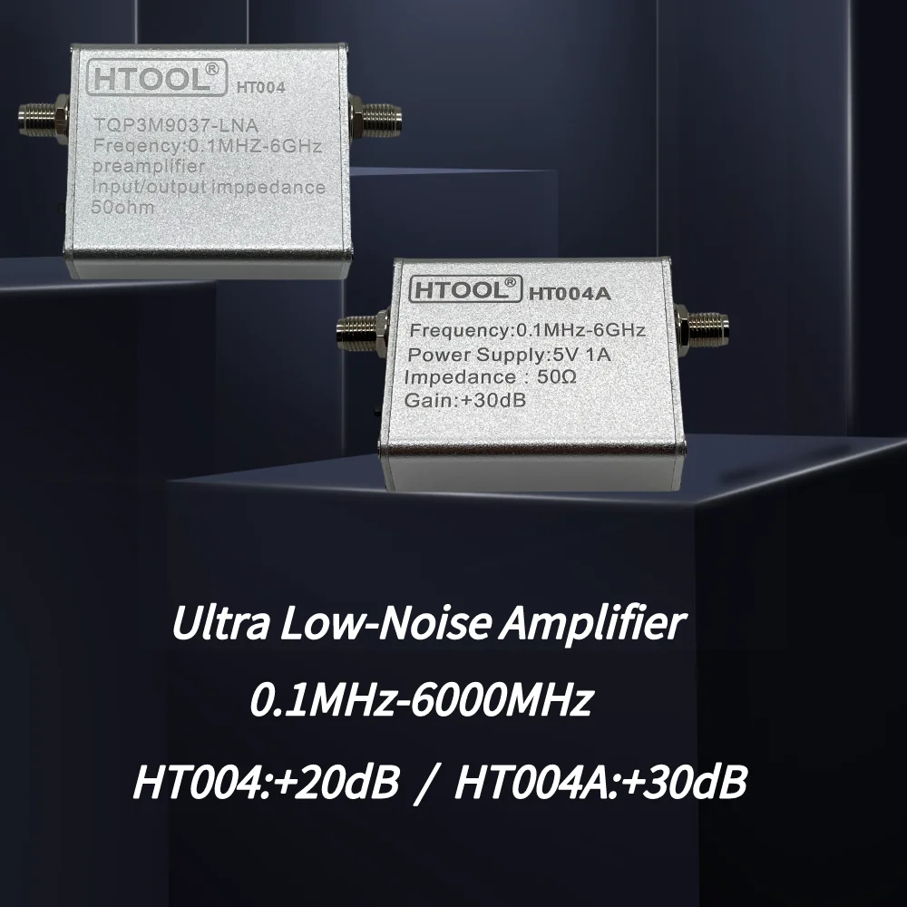 HT004 100K-6GHz wzmacniacz o niskim poziomie szumów, przedwzmacniacz mocy o wysokiej mocy 20dB, moduł LNA dla radia RF i oprogramowania (SDR)