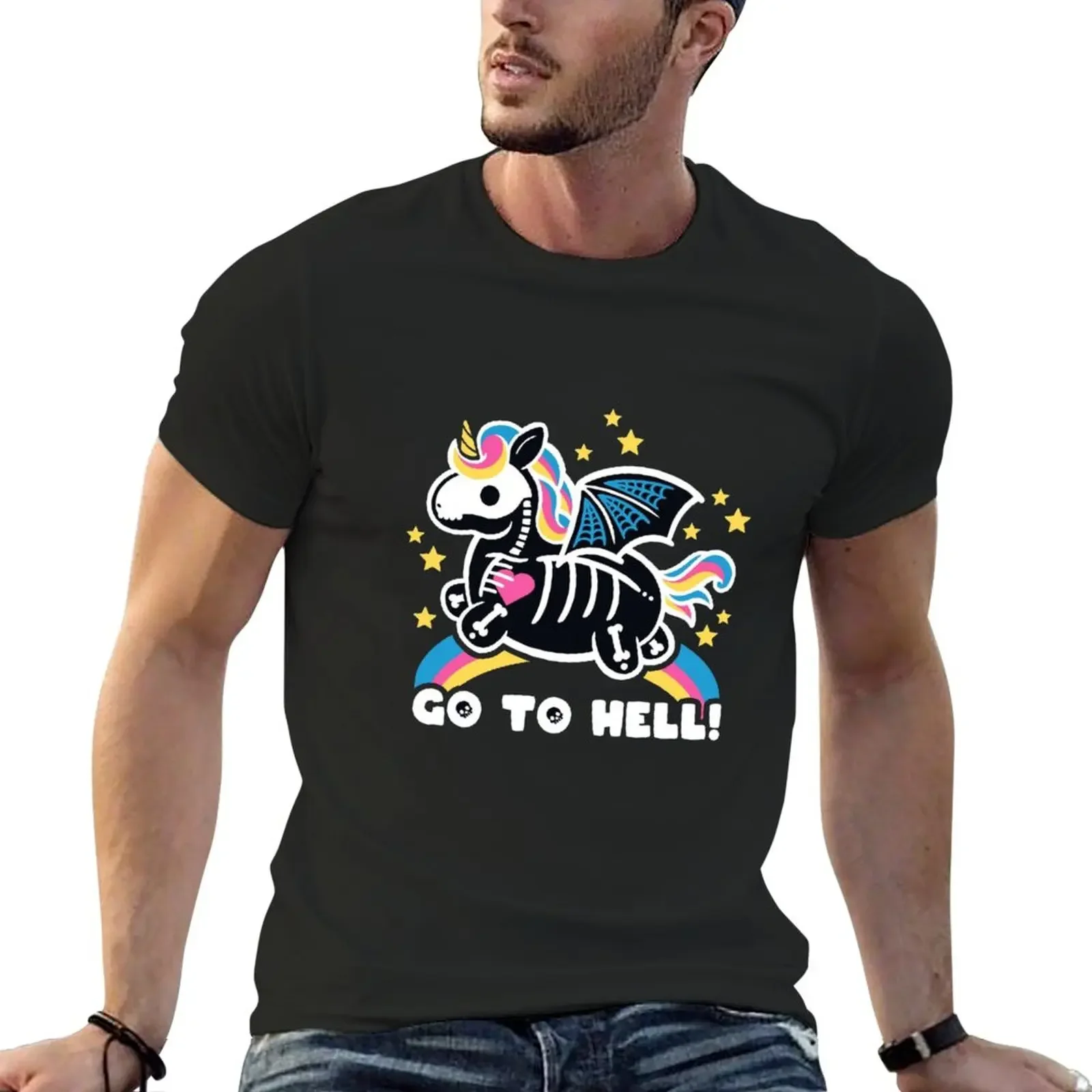 

Go To Hell Unicorn T-Shirt plus sizes Blouse mens vintage t shirts