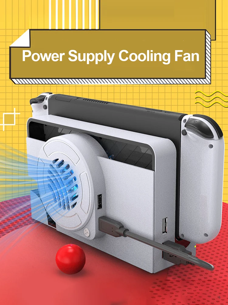 LED Cooling Fan with Light Charger Dock Cooler Heat Dissipation Docking Station Radiator for Nintendo Switch OLED Accessories