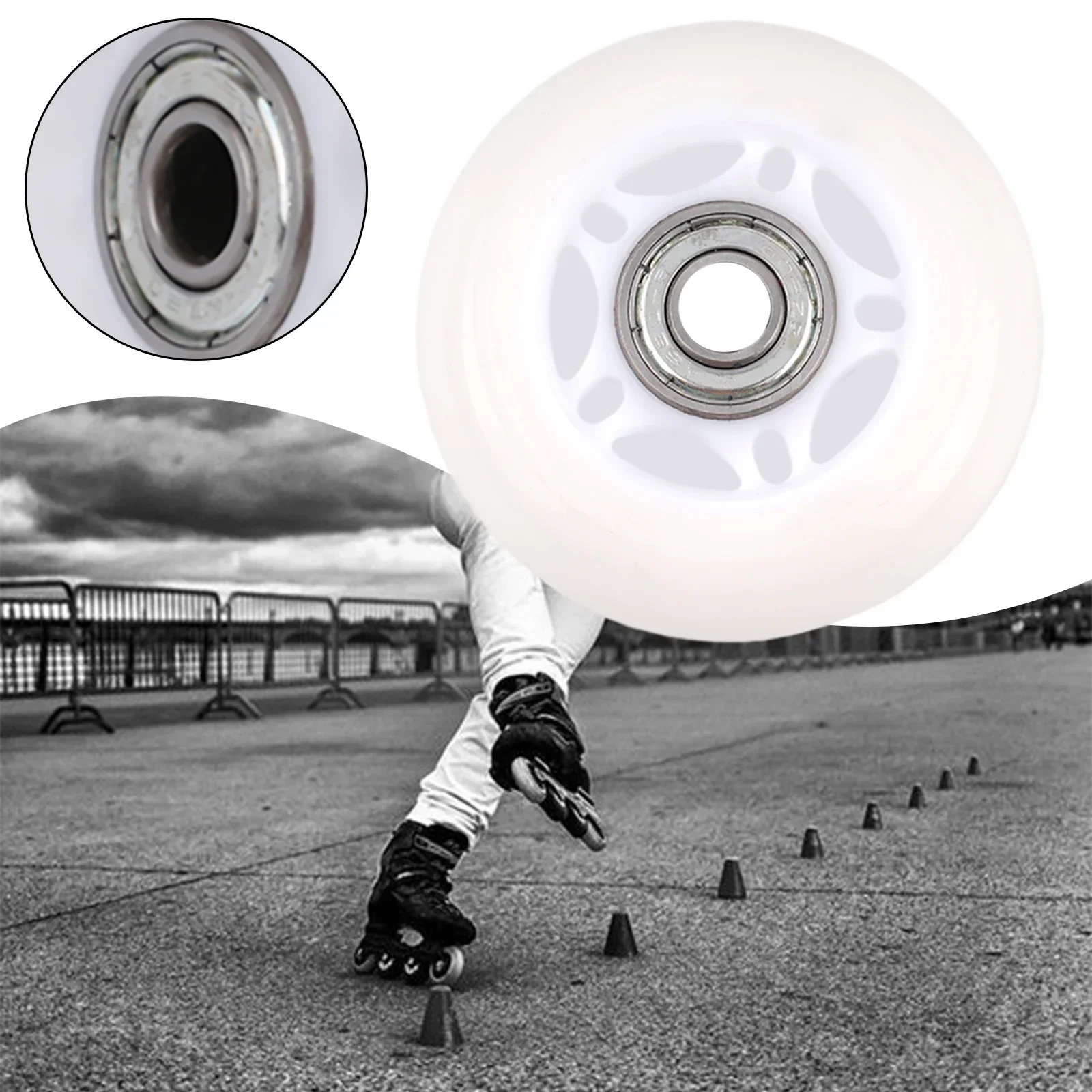 1pc 64/70/72mm Outdoor Inline Hockey Skate Wheels High Elasticity With Bearing Glitter Wheels For Skate Roller Skates Luggage roller skating wheels