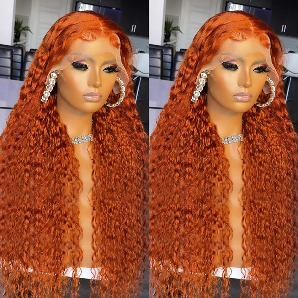 Curly Ginger Colored HD Lace Front Wigs Human Hair For Women Brazilian  Orange Deep Wave 13x4 Human Hair Lace Frontal Wig 30 Inch - AliExpress