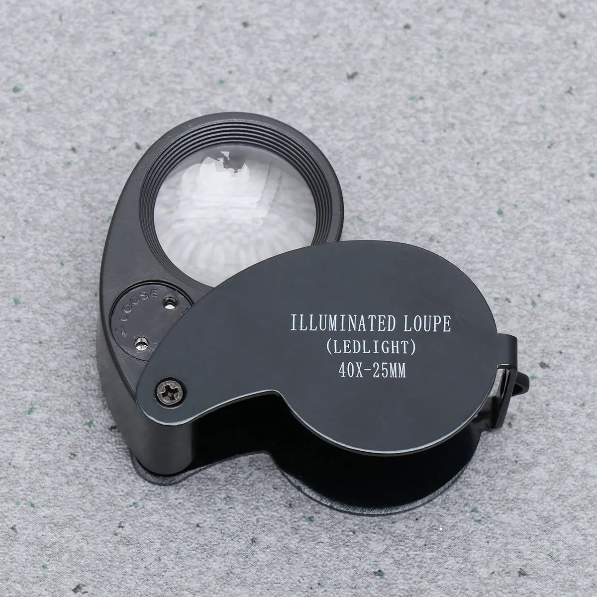 LED 보석 확대경 알루미늄 합금 40배율 조명 보석 코인 우표 시계 검사 도구 보석 확대경