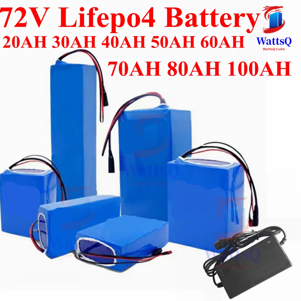 

72v 50Ah 60Ah lifepo4 lithium battery 72V 40Ah 100Ah 80Ah BMS for 3000w 5000W scooter ebike Motorcycle Forklift +charger