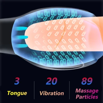 Male Vibrator Glans Training Penis Massage Orgasm Licking Tongue Delayed Ejaculation Mouth Adult Sex Toys Masturbation Endurance 4