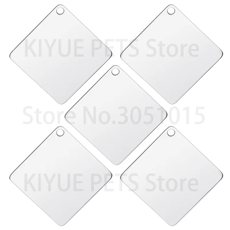 50pcs Square Stainless Steel Customized Pet ID Tag Personalized Dog Tag DIY Name Engravable