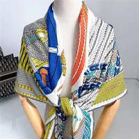 Women's Elegant Faux Silk Wool Scarf 130x130cm Smooth Soft Large Gift Ladies Daily Travel Office Warm Wrap