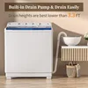 Washing Machine, Twin Tub Washing Machine Laundry Compact Washer spinner Combo with 40lbs capacity 2