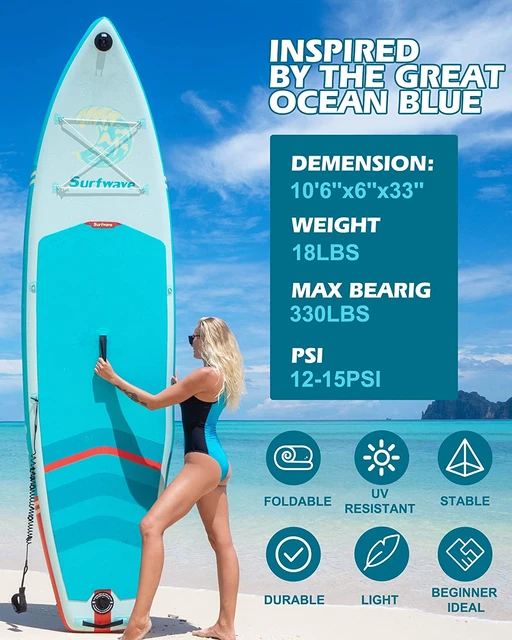 Stand Up Paddle Board W/Kamera Montieren 10'8'' × 33 ''× 6'' Extra