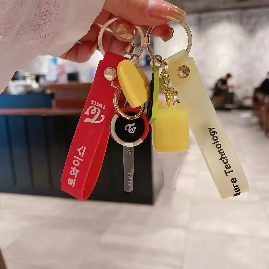 HOT-Kpop-Light-Stick-Keychains-3D-Silicone-Creative-Keyrings-Bag ...