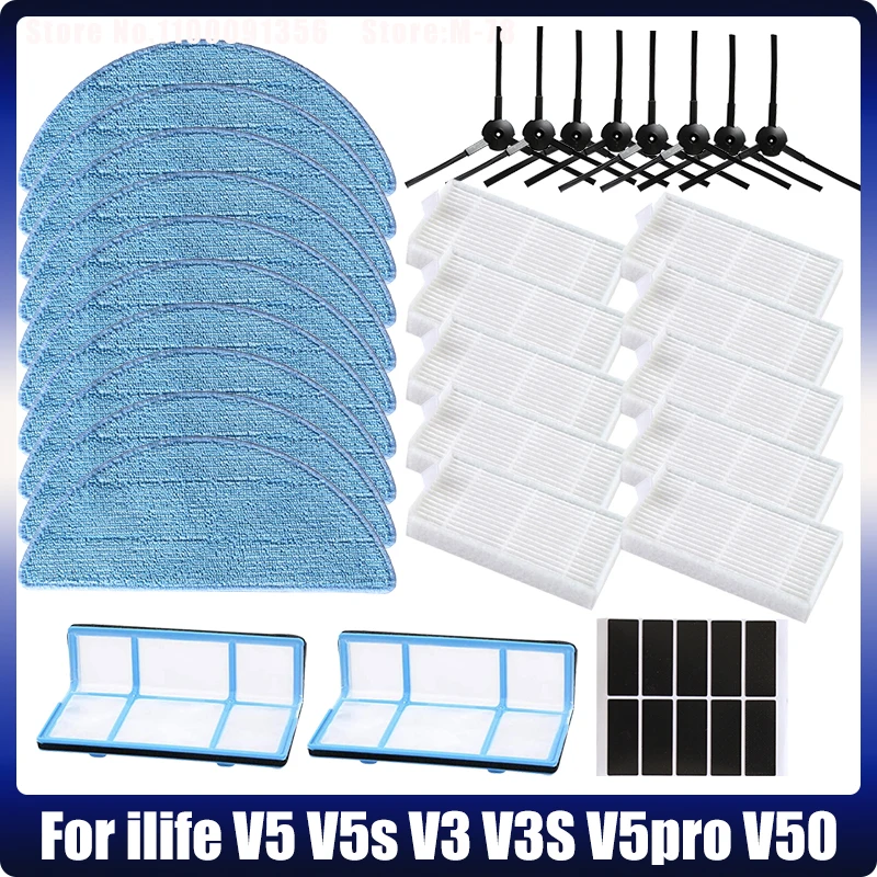 

Первичный пылесборник, боковая щетка, эффективный фильтр НЕРА Для ilife V5 V5s V3 V3s V5pro V50 V55 X5 V5s Pro Запчасти для робота-пылесоса