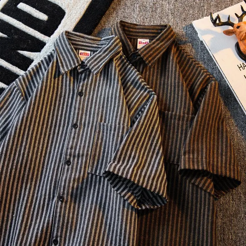 Men's short sleeved floral shirt men's summer fashion label high-end fashion trend men's casual half sleeved shirt