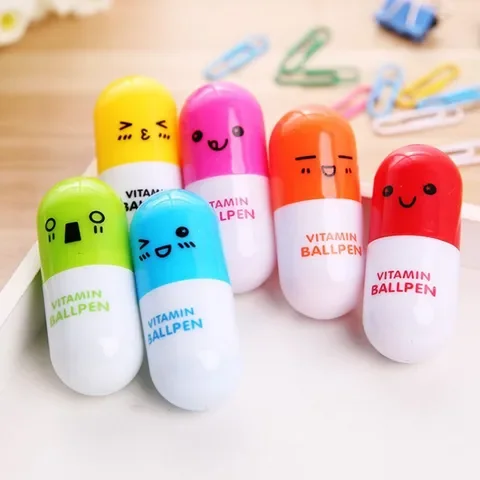 

6pcs Back To School Present Kawaii Capsule Creative Pills Ballpoint Pen Wedding Gifts for Guests Bridesmaid Gifts Party Favors