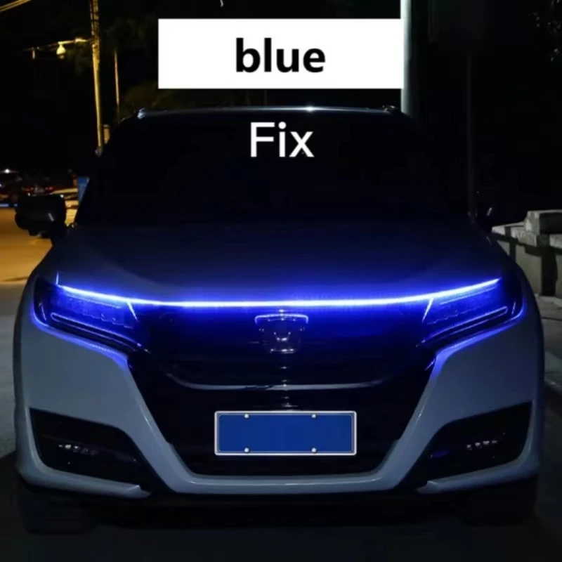자동차 후드 라이트 스트립, 범용 12V 자동차 후드 라이트 스트립, 방수 유연한 LED, 자동차, SUV, 트럭에 적합, 180cm, 71 인치