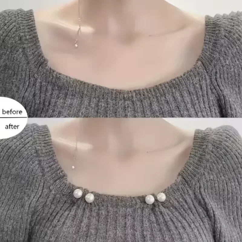 8PCS 진주 미끄럼 방지 안전 핀 드레스 브로치 장식 드레스 허리 고정 핀 칼라 조정 스카프 패션 다목적
